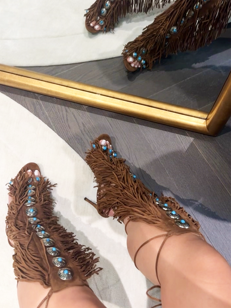 Bohemian Gemstone Fringe Sandals
mirror view