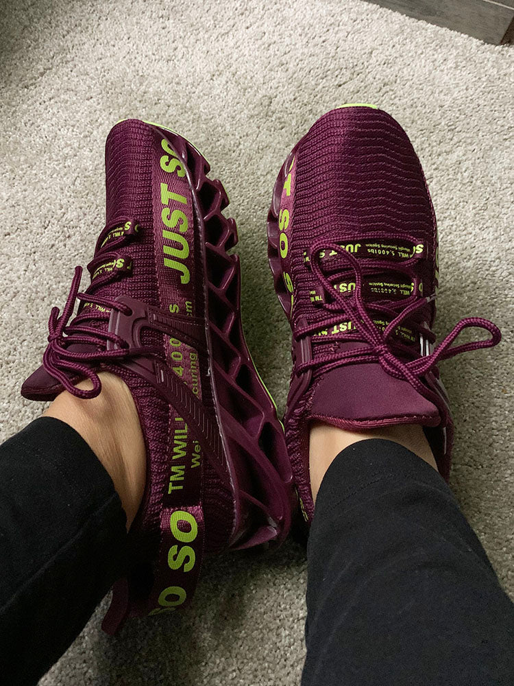 Letter Knit Sneakers - Elara Row
