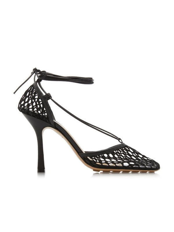 Square Toe Mesh Wrap Sandals - Elara Row