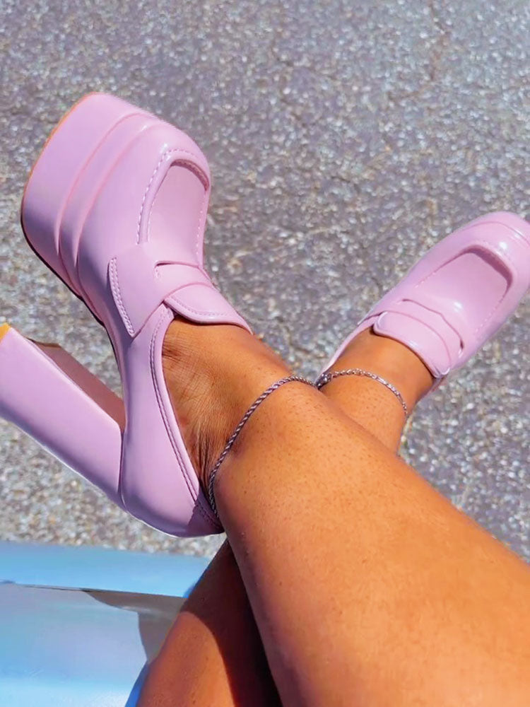 Leather Platform Loafers