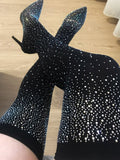 Rhinestone Decor Thigh High Boots - Elara Row