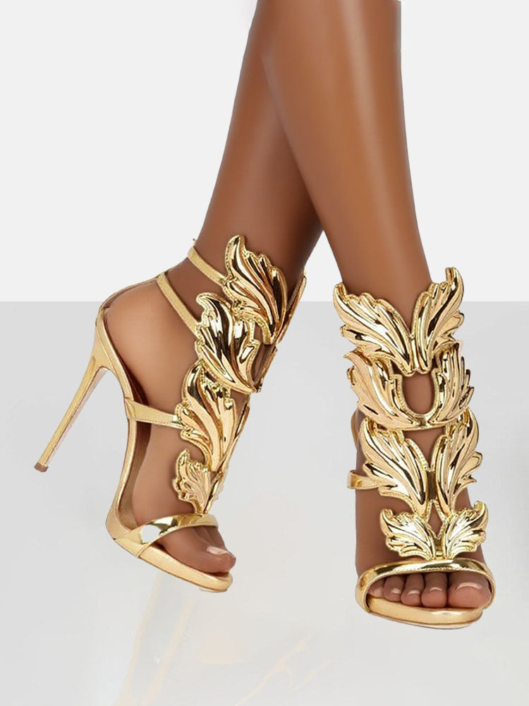 Gilded Goddess Wing Heel Sandals