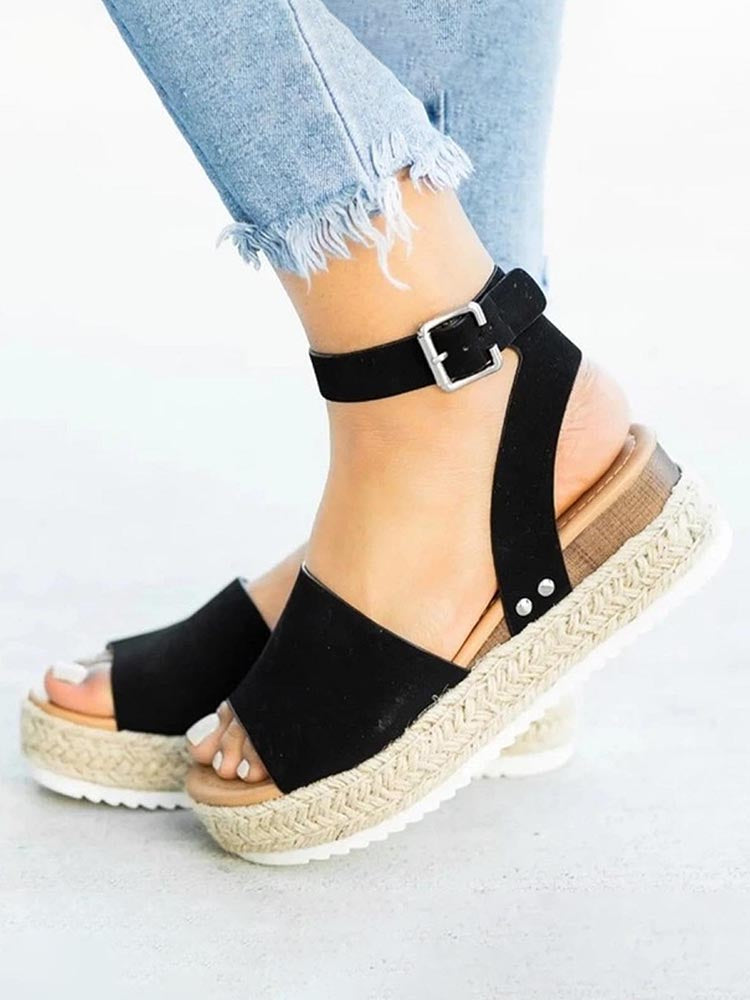 Platform Espadrille Sandals - Elara Row