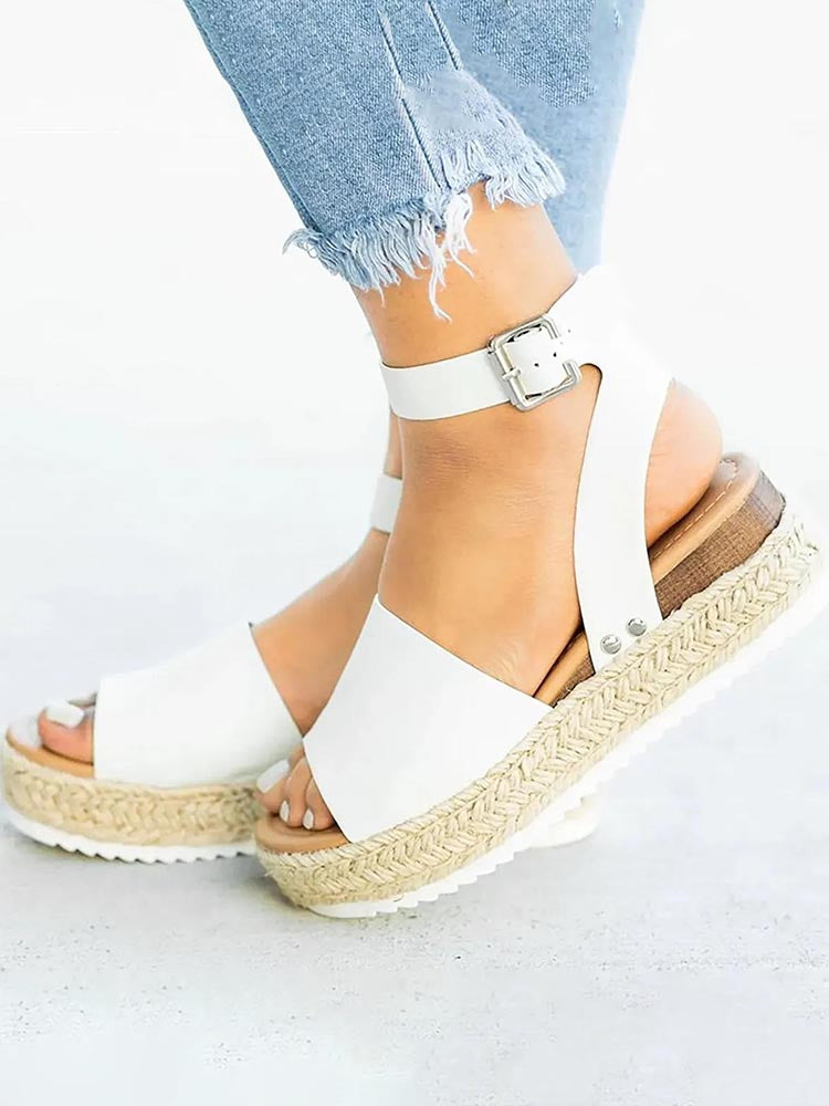 Platform Espadrille Sandals - Elara Row