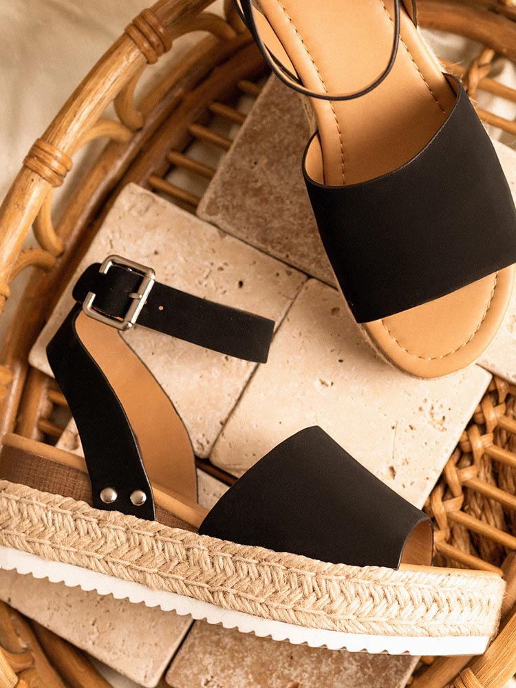Platform Espadrille Sandals - Elara Row