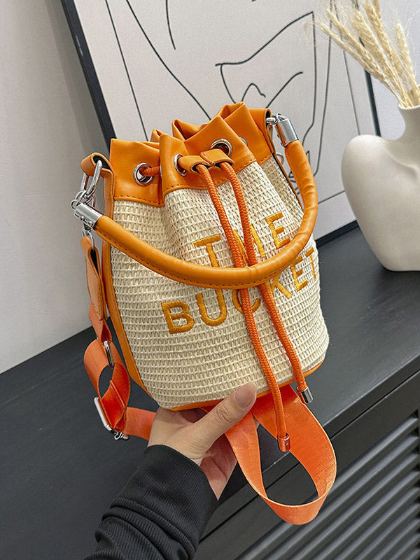 Straw Bucket Bag - Elara Row