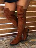 Suede Flat Over Knee Boots - Elara Row