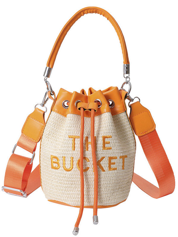 Straw Bucket Bag - Elara Row