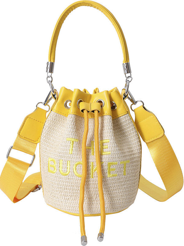 Straw Bucket Bag - Elara Row
