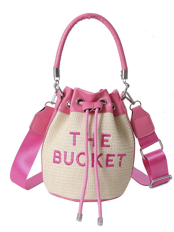 Straw Bucket Bag - Elara Row