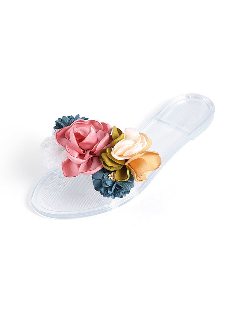 Full Bloom Clear Jelly Sandals - Elara Row