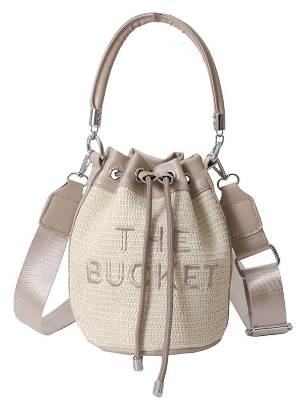 Straw Bucket Bag - Elara Row