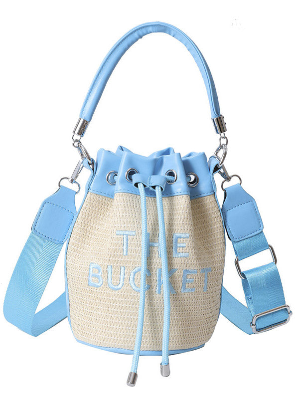 Straw Bucket Bag - Elara Row