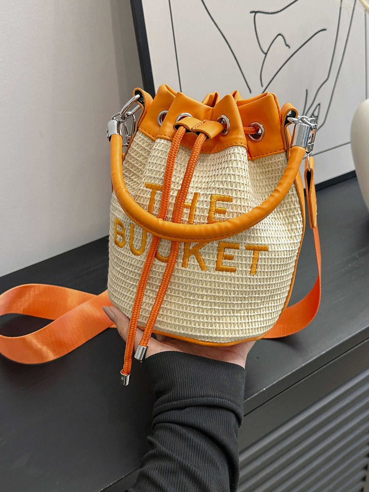 Straw Bucket Bag - Elara Row