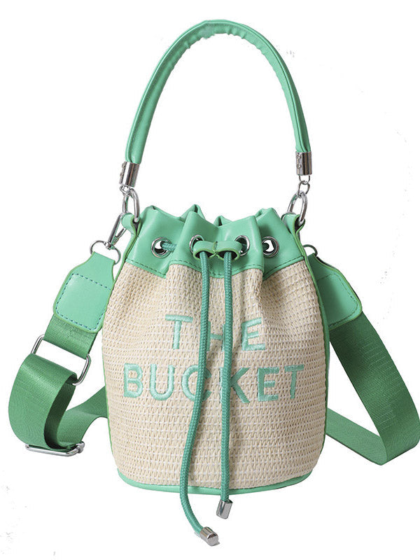 Straw Bucket Bag - Elara Row