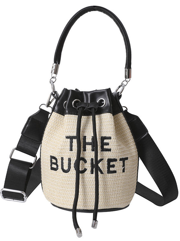 Straw Bucket Bag - Elara Row