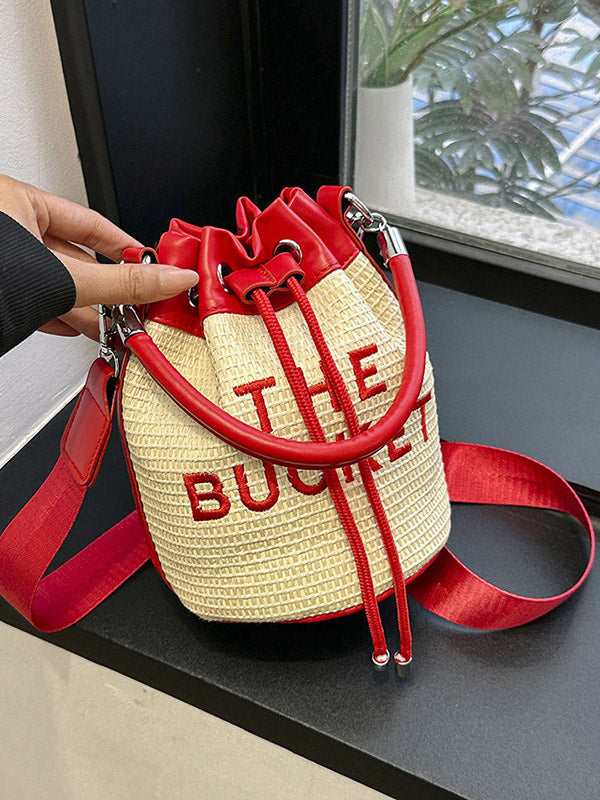 Straw Bucket Bag - Elara Row