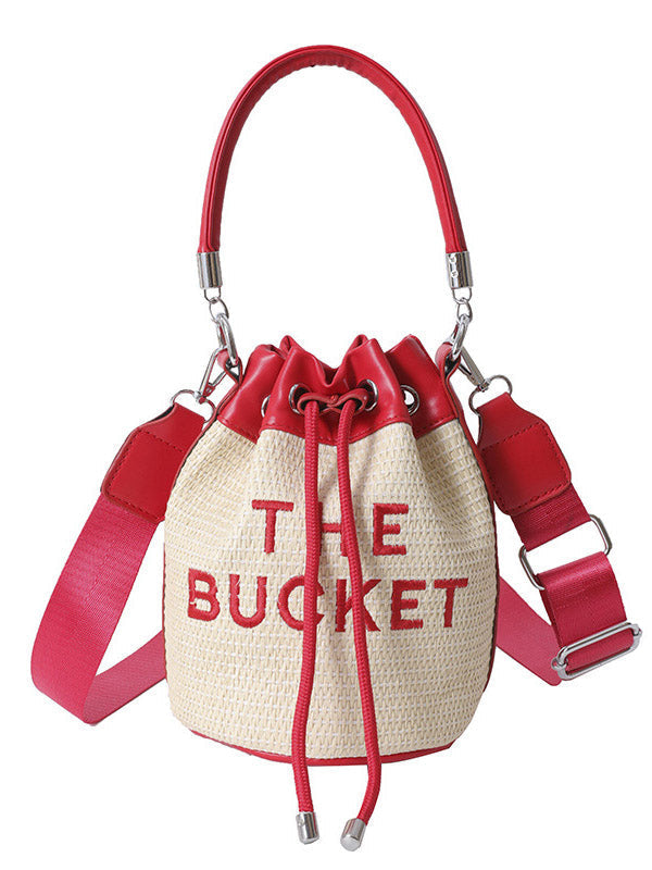 Straw Bucket Bag - Elara Row