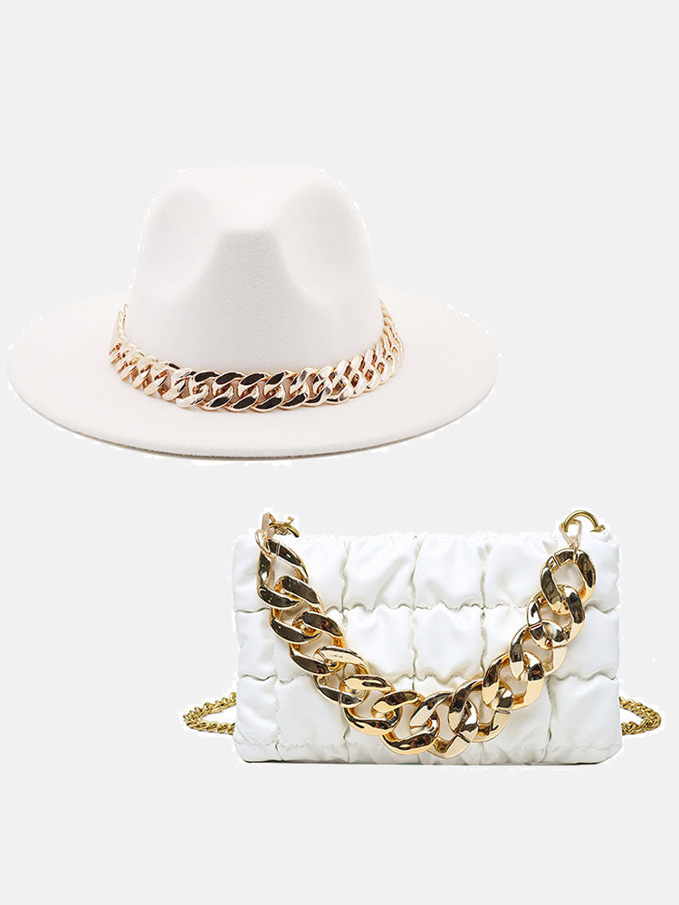 Chain Bag and Matching Hat Set - Elara Row