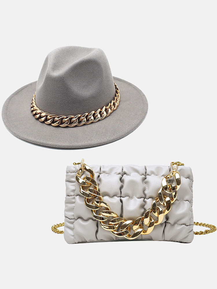Chain Bag and Matching Hat Set - Elara Row