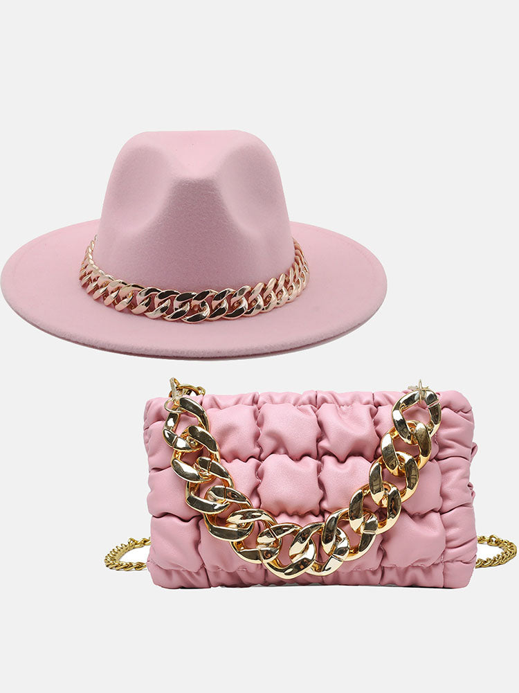 Chain Bag and Matching Hat Set - Elara Row