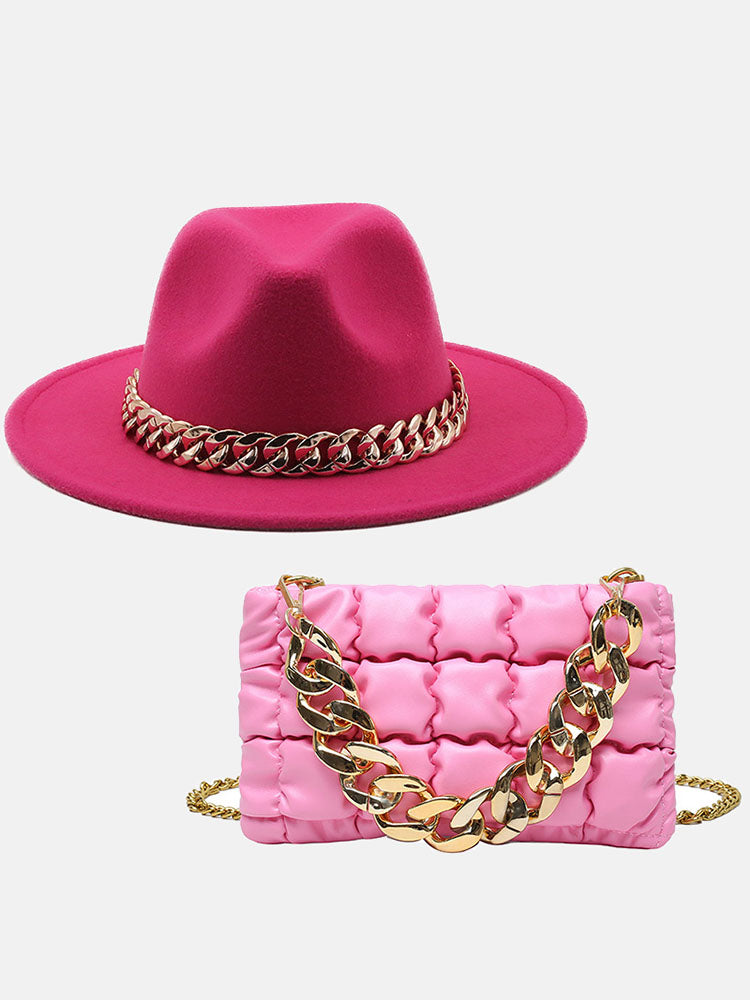 Chain Bag and Matching Hat Set - Elara Row