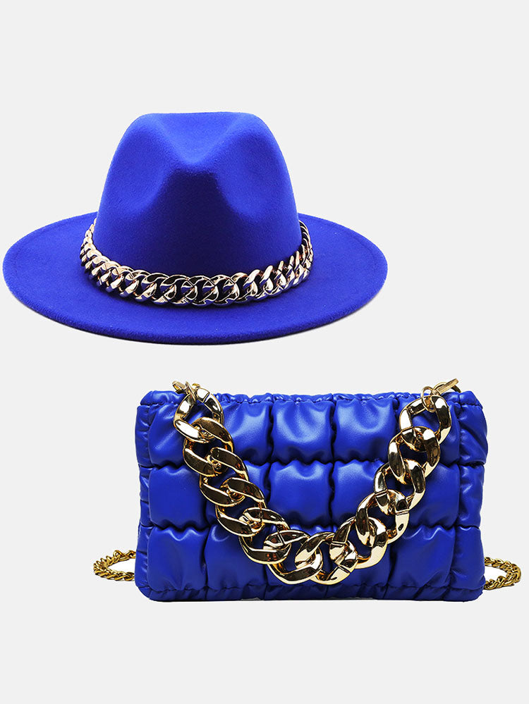Chain Bag and Matching Hat Set - Elara Row