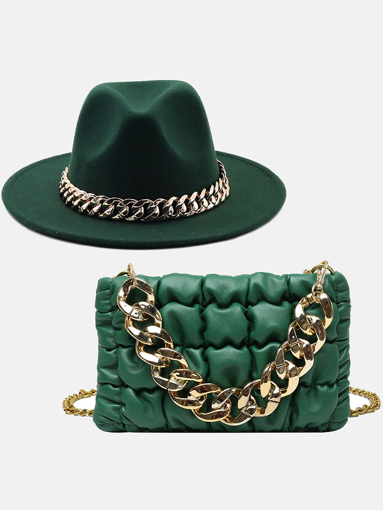 Chain Bag and Matching Hat Set - Elara Row