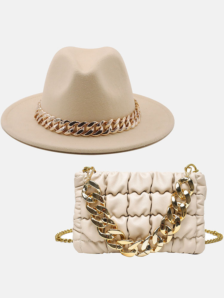 Chain Bag and Matching Hat Set - Elara Row