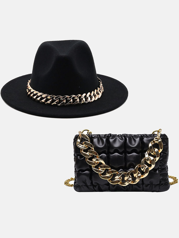 Chain Bag and Matching Hat Set - Elara Row