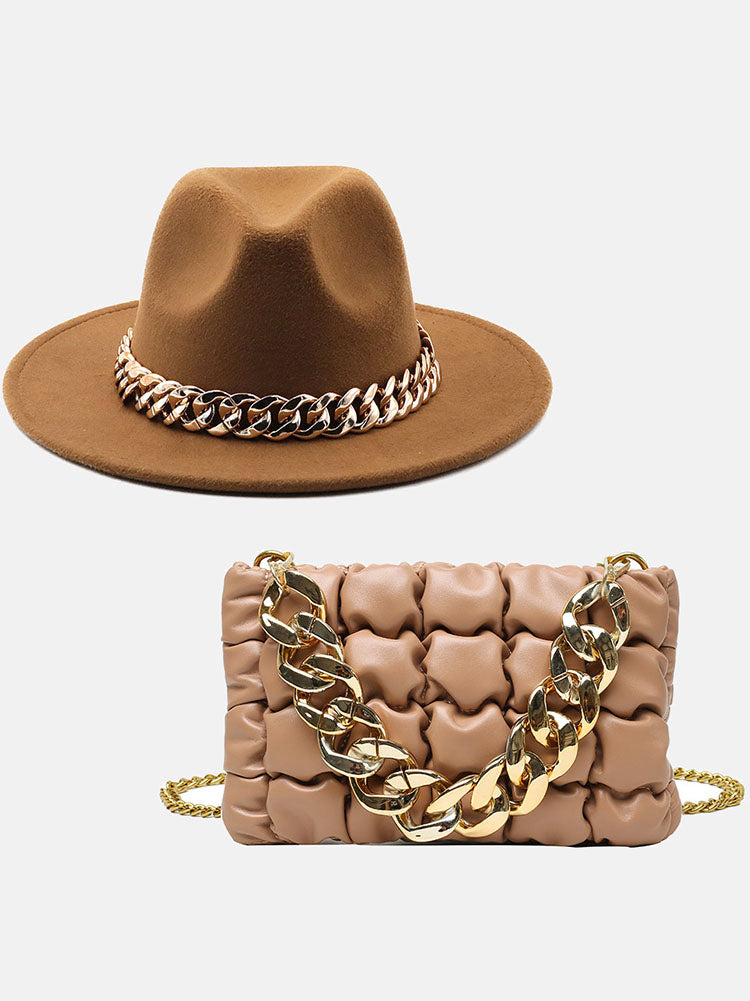 Chain Bag and Matching Hat Set - Elara Row