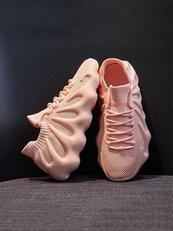 Lace-up Knit Breathable Sneakers - Elara Row