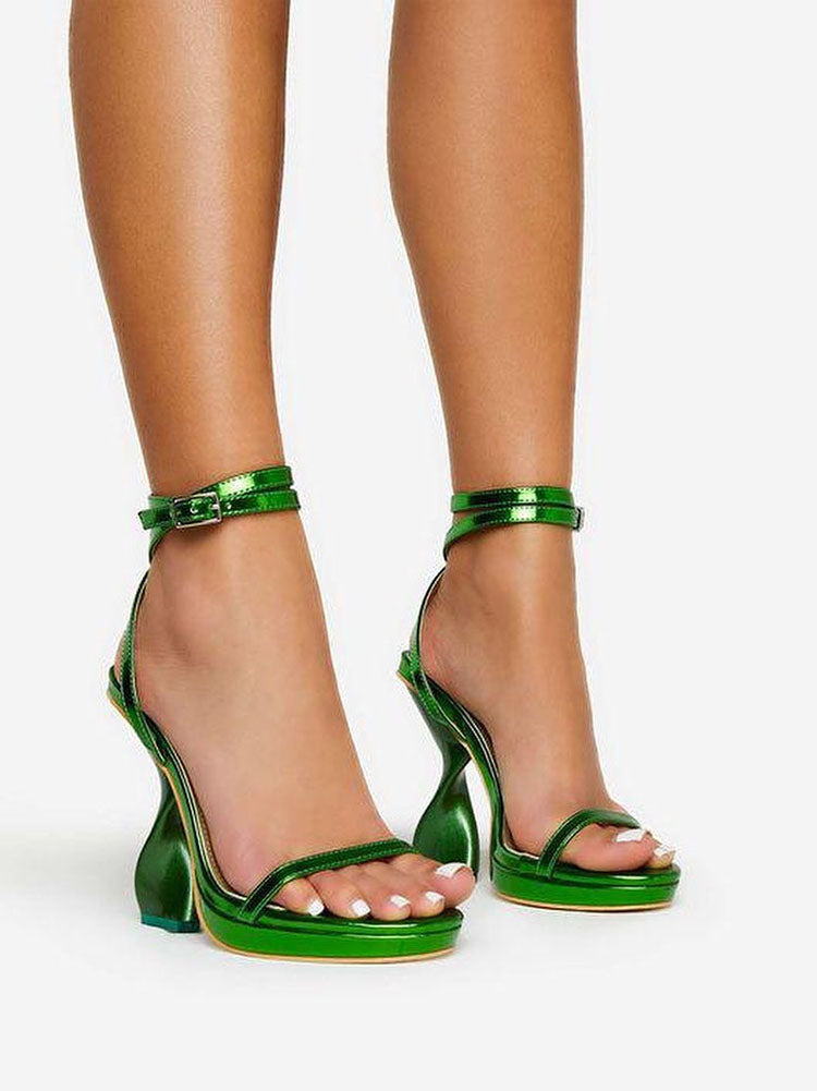 Metallic Sculptural Heel Platform - Elara Row