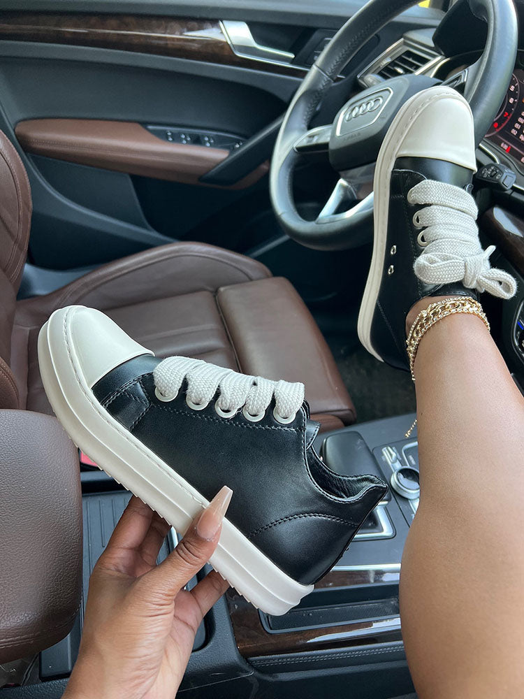 PU Low Top Sneakers - Elara Row