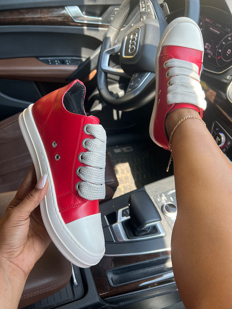 PU Low Top Sneakers - Elara Row