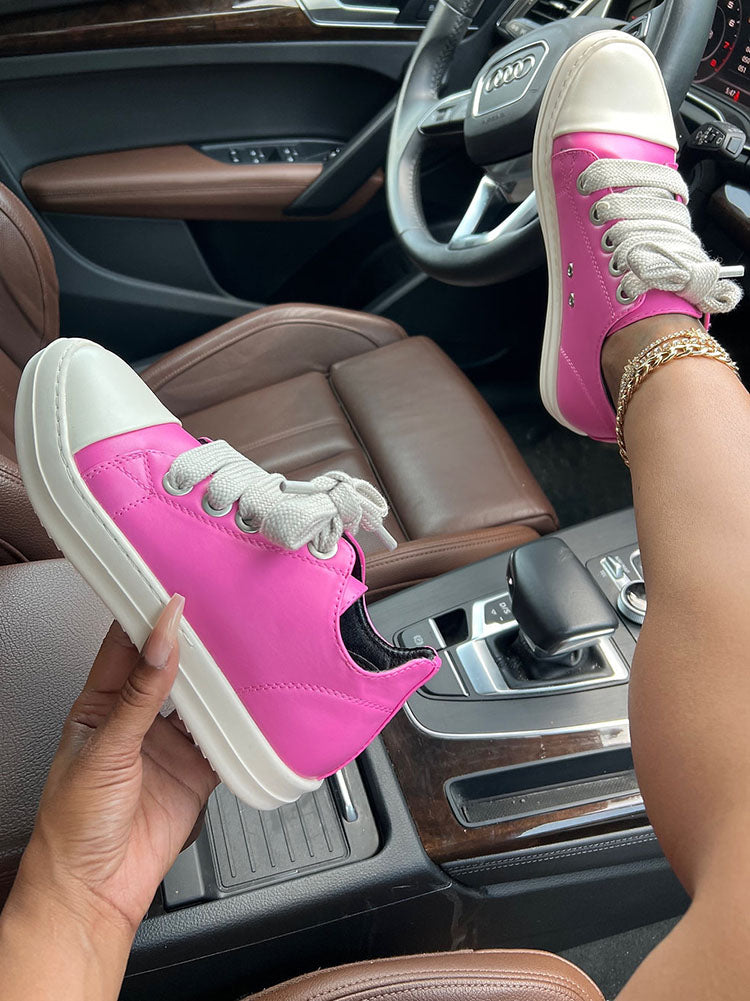 PU Low Top Sneakers - Elara Row