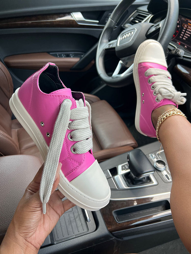 PU Low Top Sneakers - Elara Row
