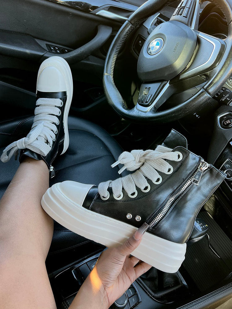 PU High-Top Sneaker - Elara Row