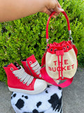 Straw Bucket Bag - Elara Row