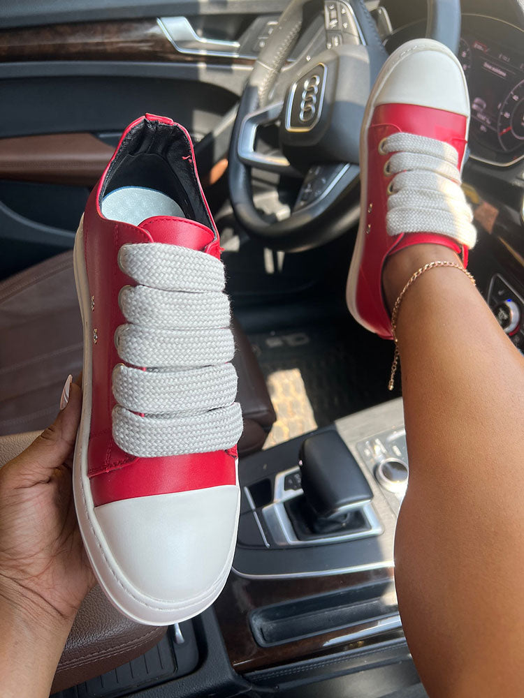 PU Low Top Sneakers - Elara Row