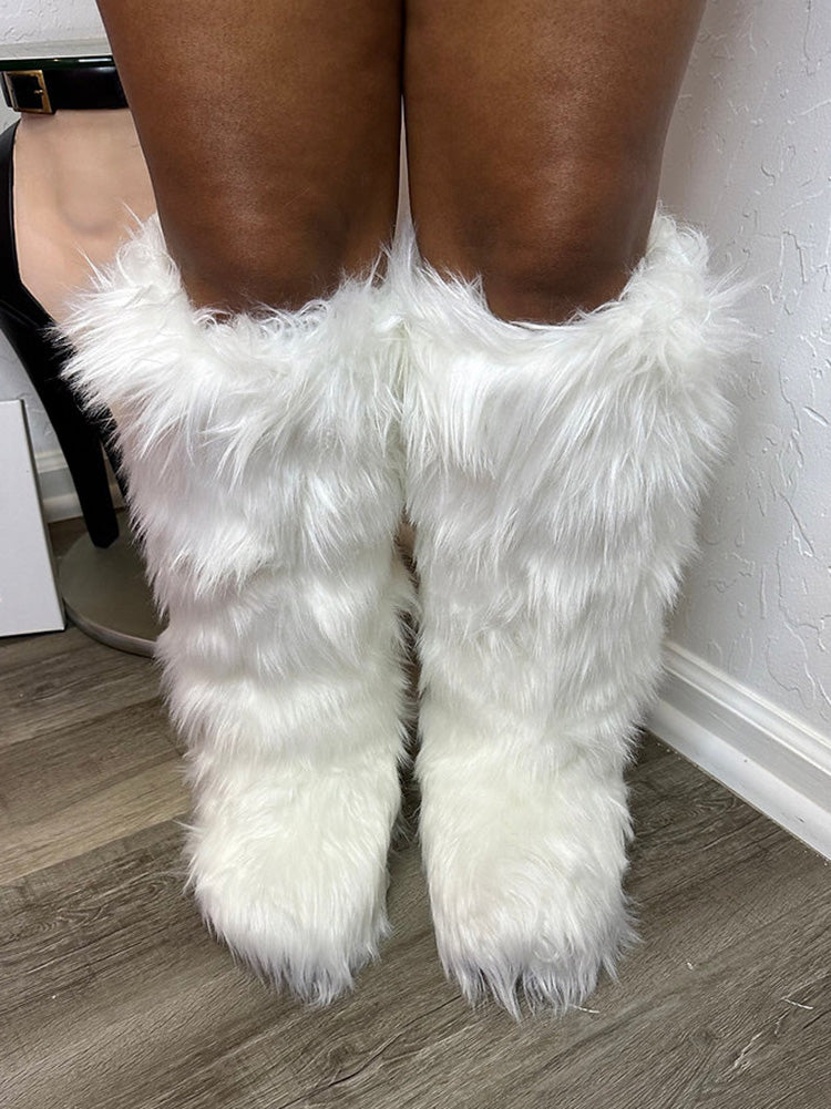 Fluffy Statement Faux Fur Boots