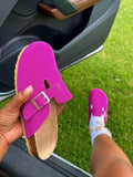 Suede Slip-On Sandals - Elara Row