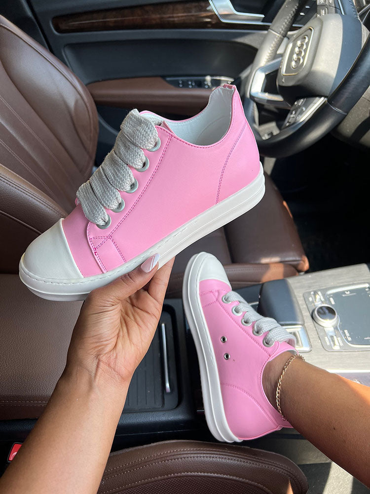 PU Low Top Sneakers - Elara Row