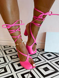 Open Toe Lace-Up Sandals - Elara Row