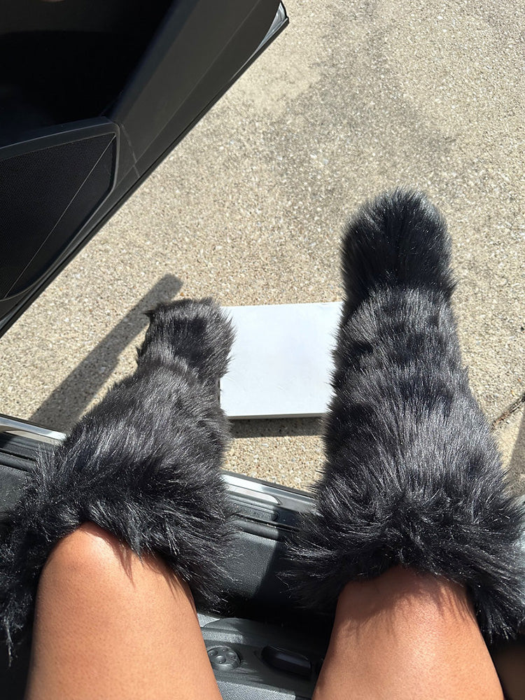 Faux Fur Statement Boots - Elara Row