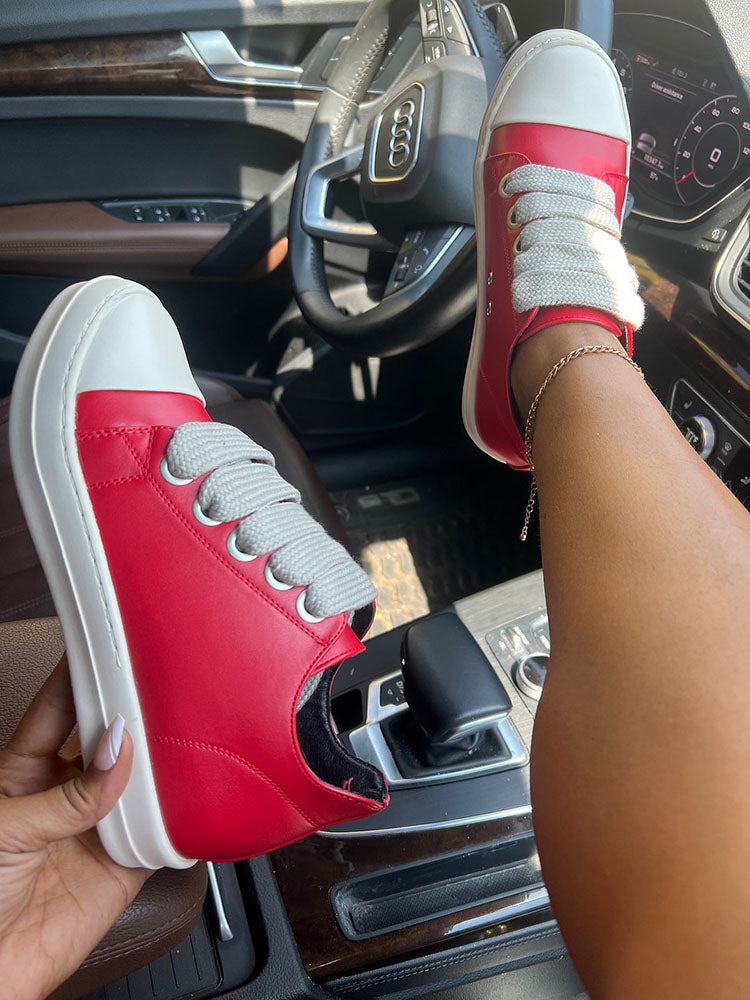 PU Low Top Sneakers - Elara Row