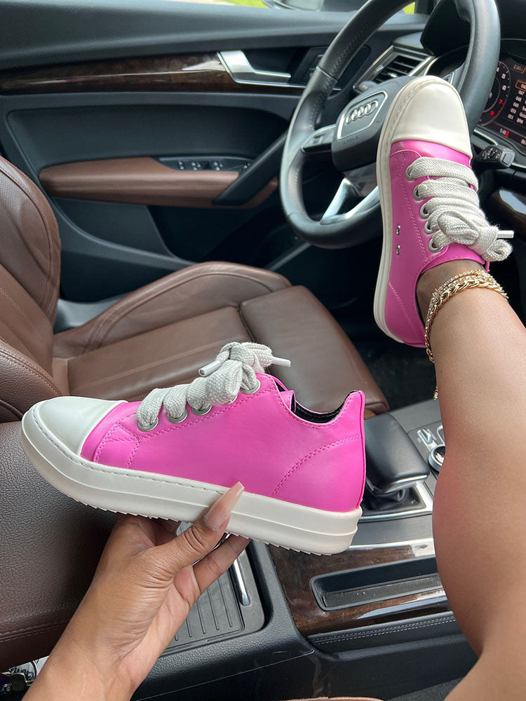 PU Low Top Sneakers - Elara Row