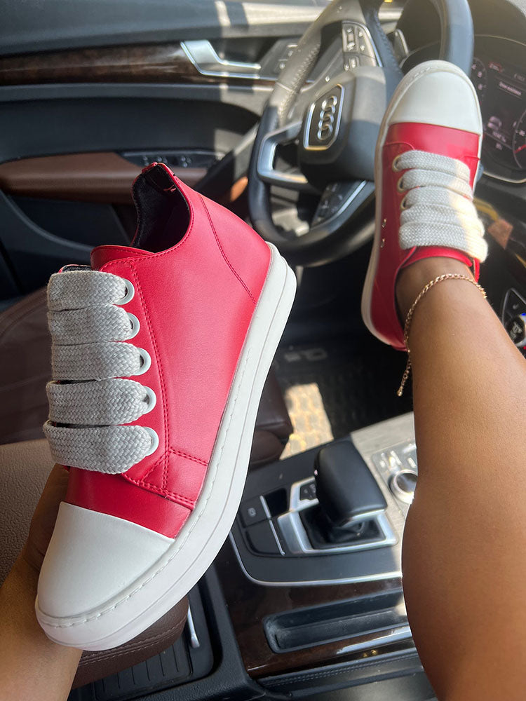 PU Low Top Sneakers - Elara Row
