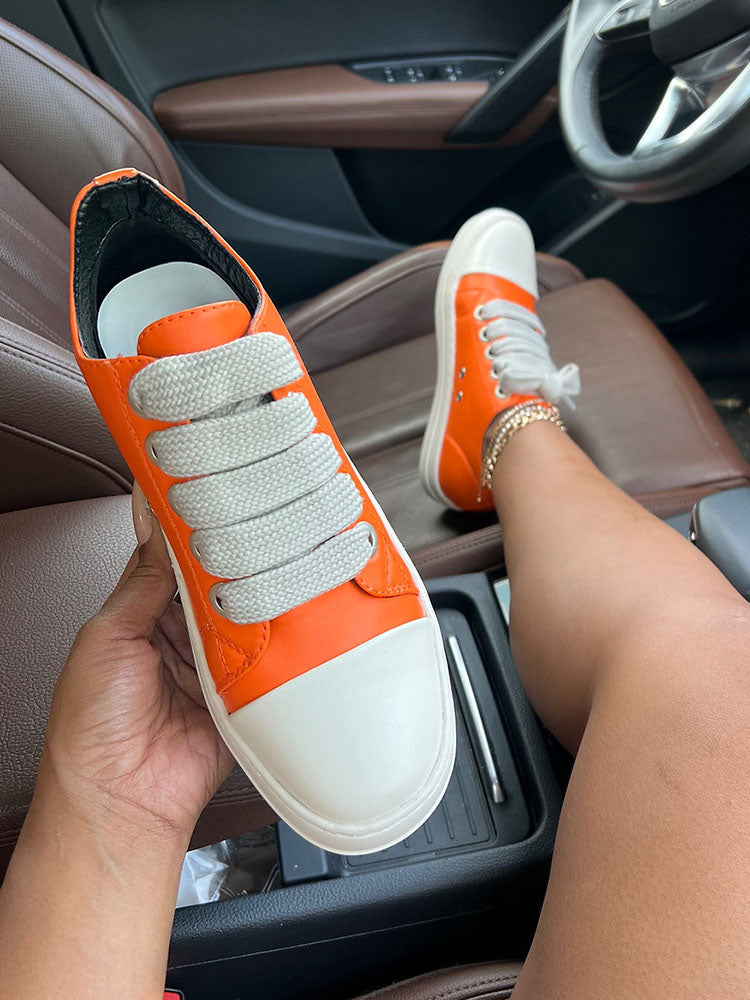 PU Low Top Sneakers - Elara Row