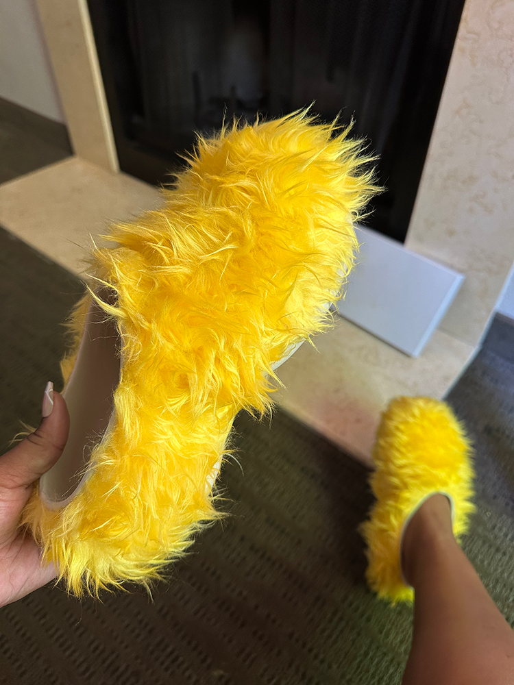 Soft Faux Fur Slides